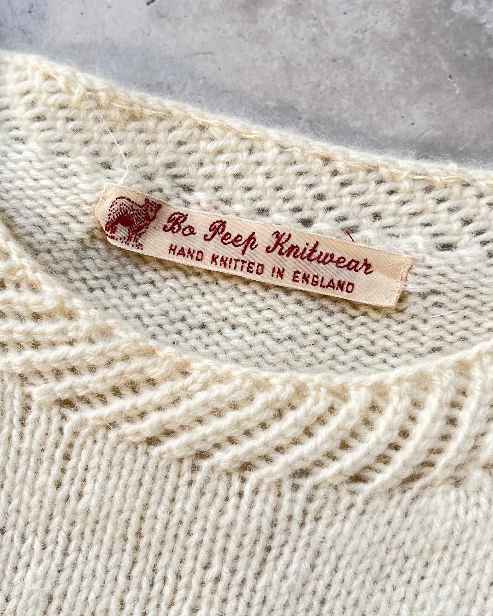 80s Hand Knit Cherubs Mohair Sweater | S-L