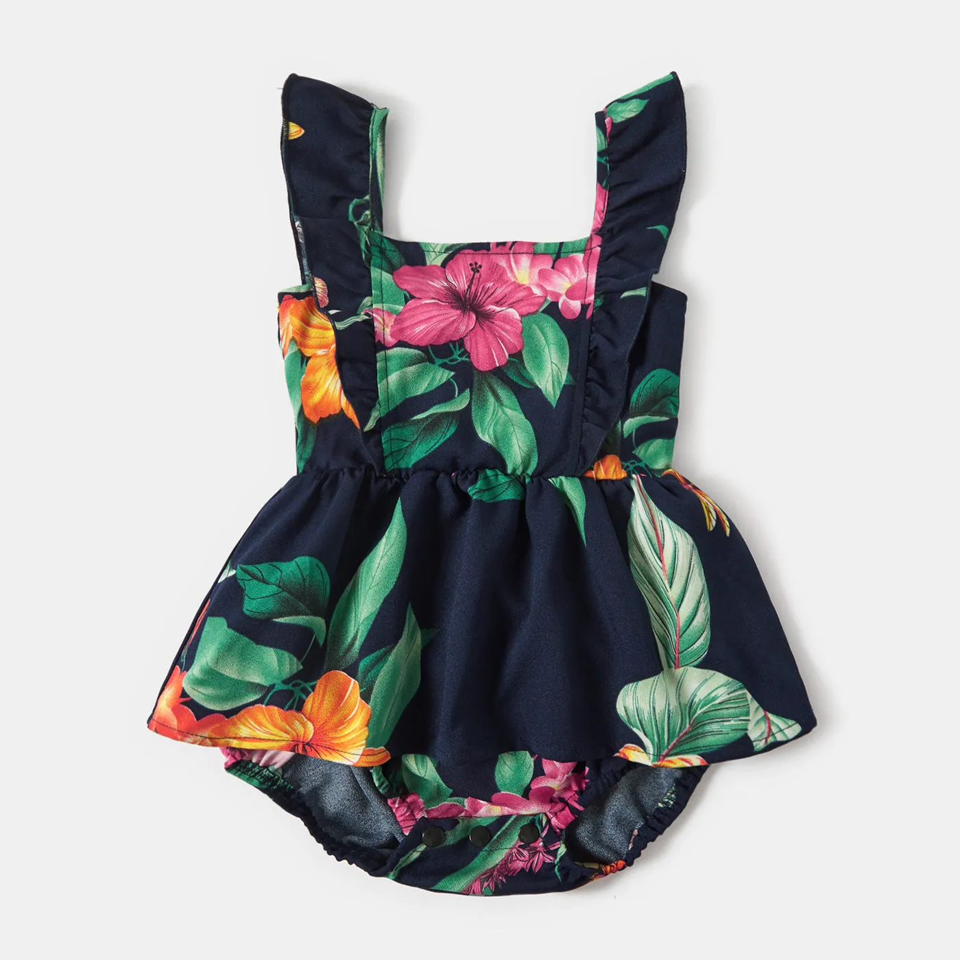 All Over Floral Print Ruffle Deep V Neck Sleeveless Dresses