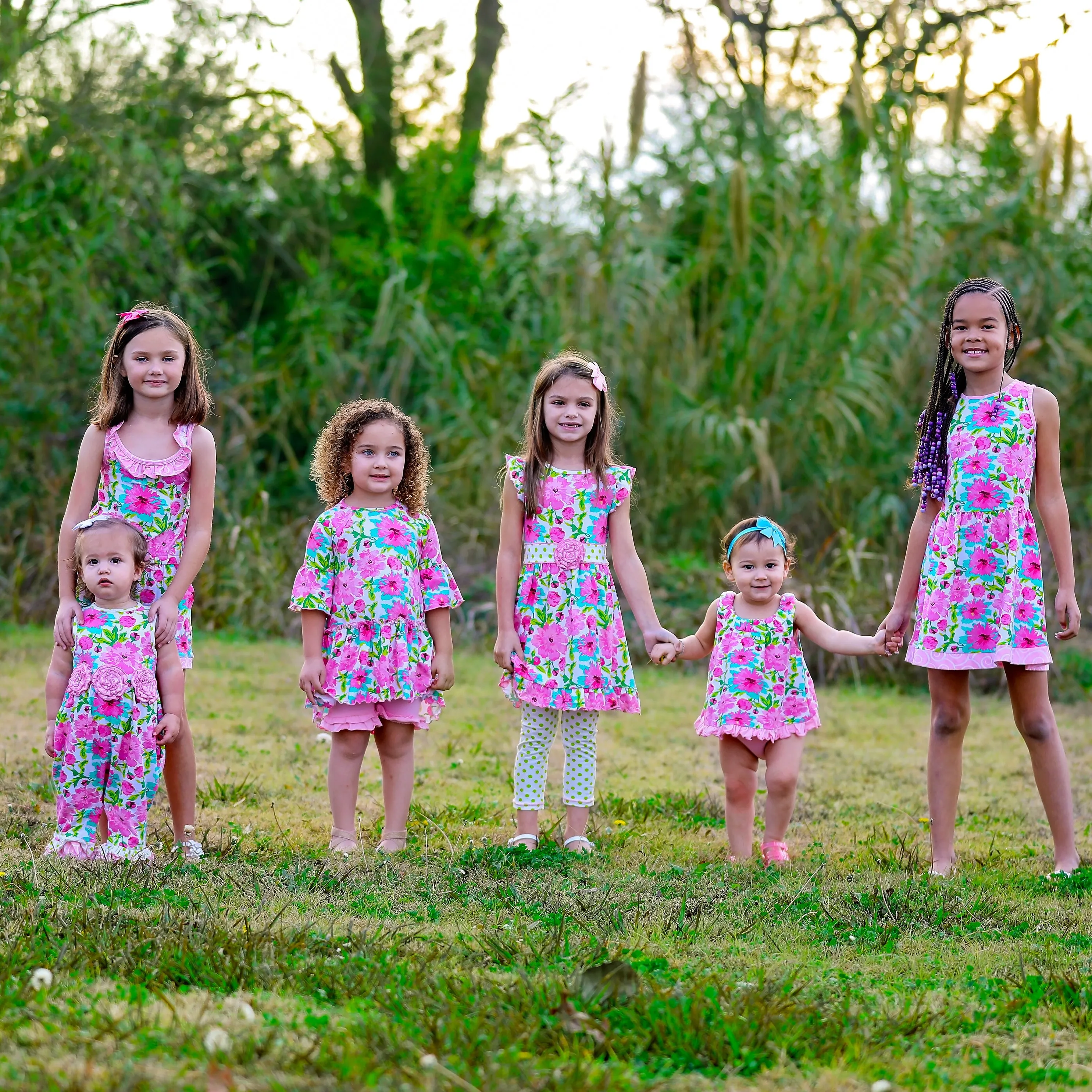 Annloren Little & Big Girls Jumpsuit Shabby Chic Floral Spring Summer Romper