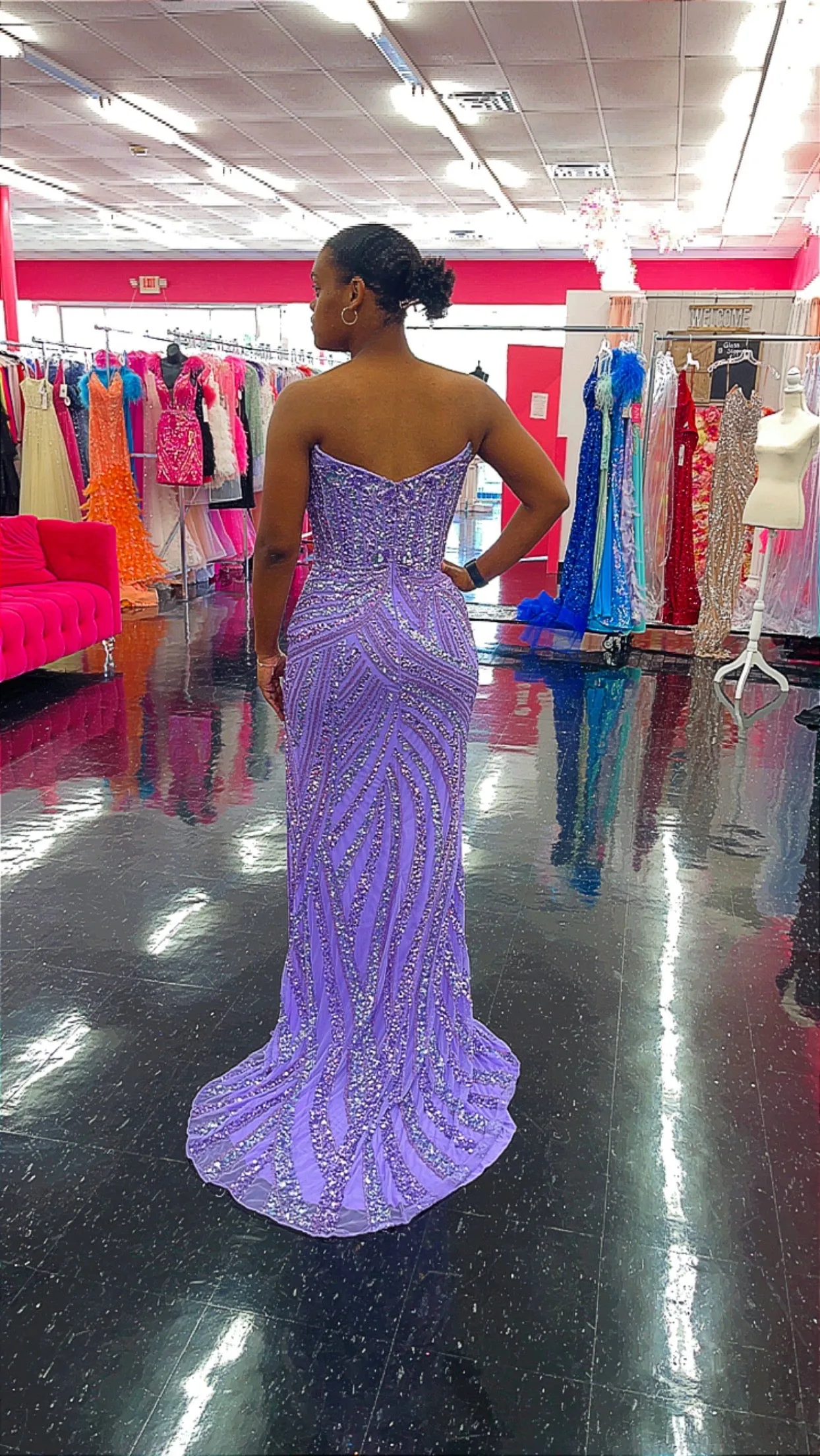 Ashley Lauren 11236 Size 00,0,6 ROYAL Long Fitted V Neck Slit Beaded Sequin Prom Dress Pageant Gown