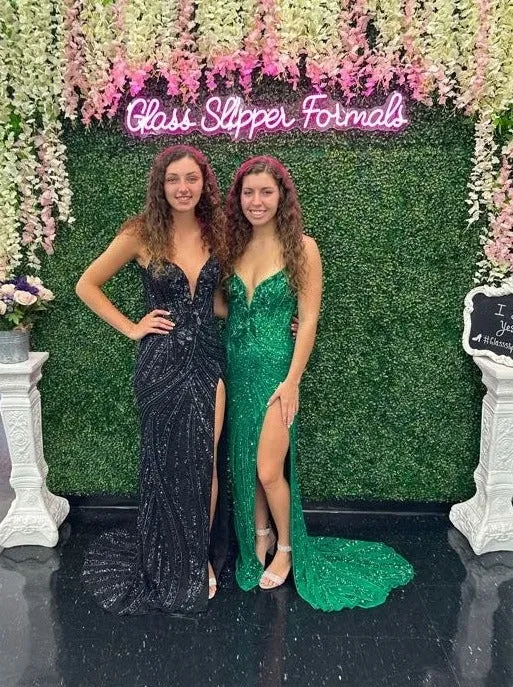 Ashley Lauren 11236 Size 00,0,6 ROYAL Long Fitted V Neck Slit Beaded Sequin Prom Dress Pageant Gown
