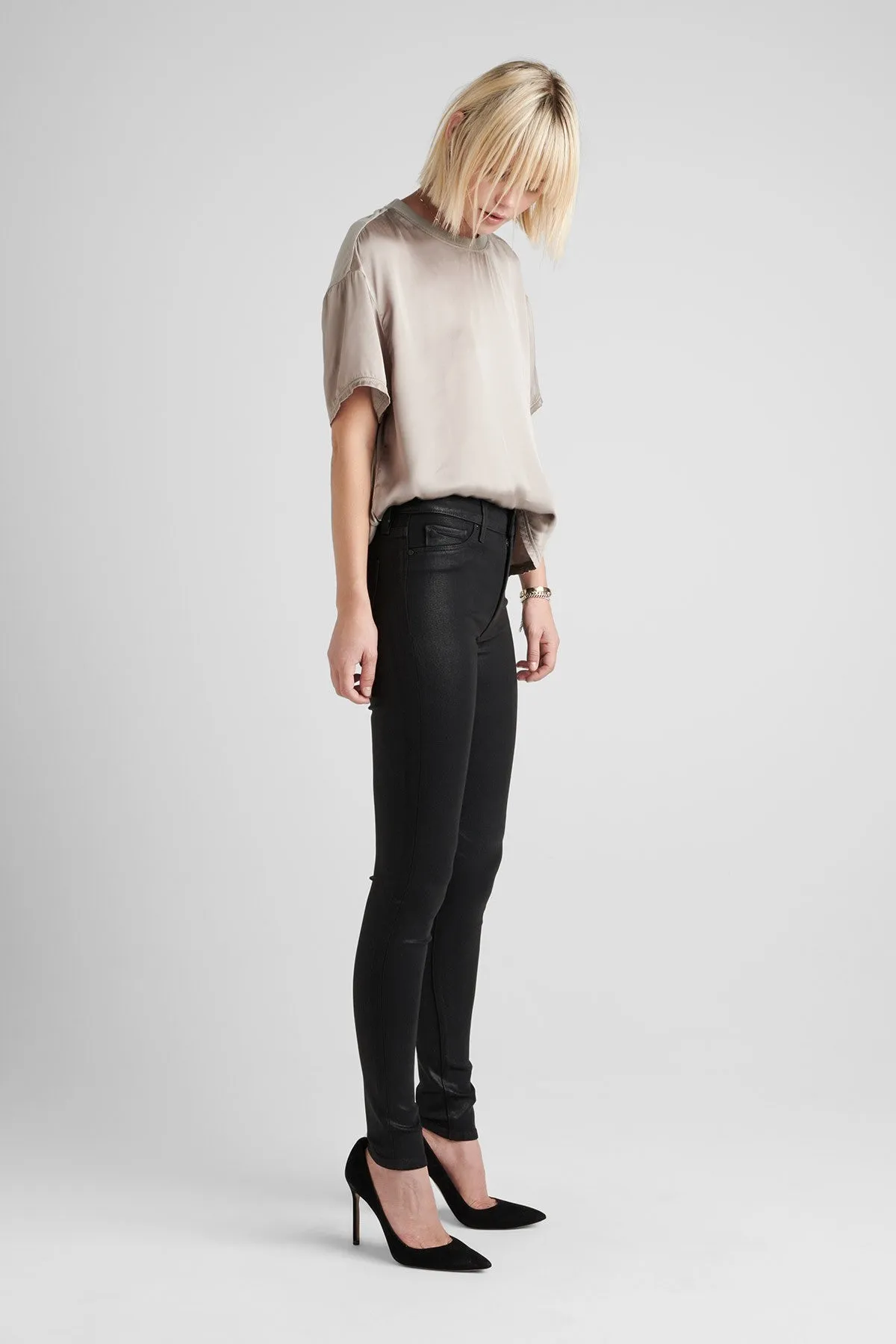 Barbara High Rise Skinny Jean - Noir Leatherette