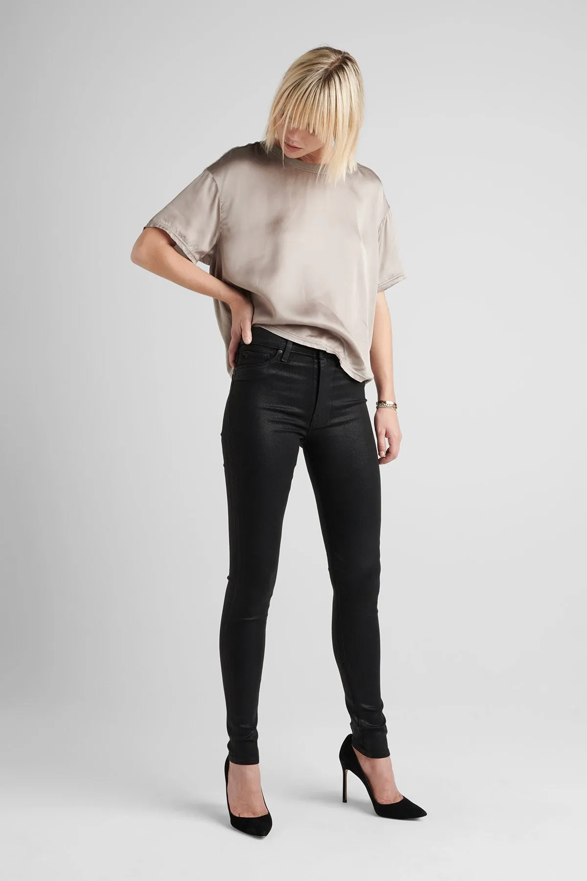 Barbara High Rise Skinny Jean - Noir Leatherette