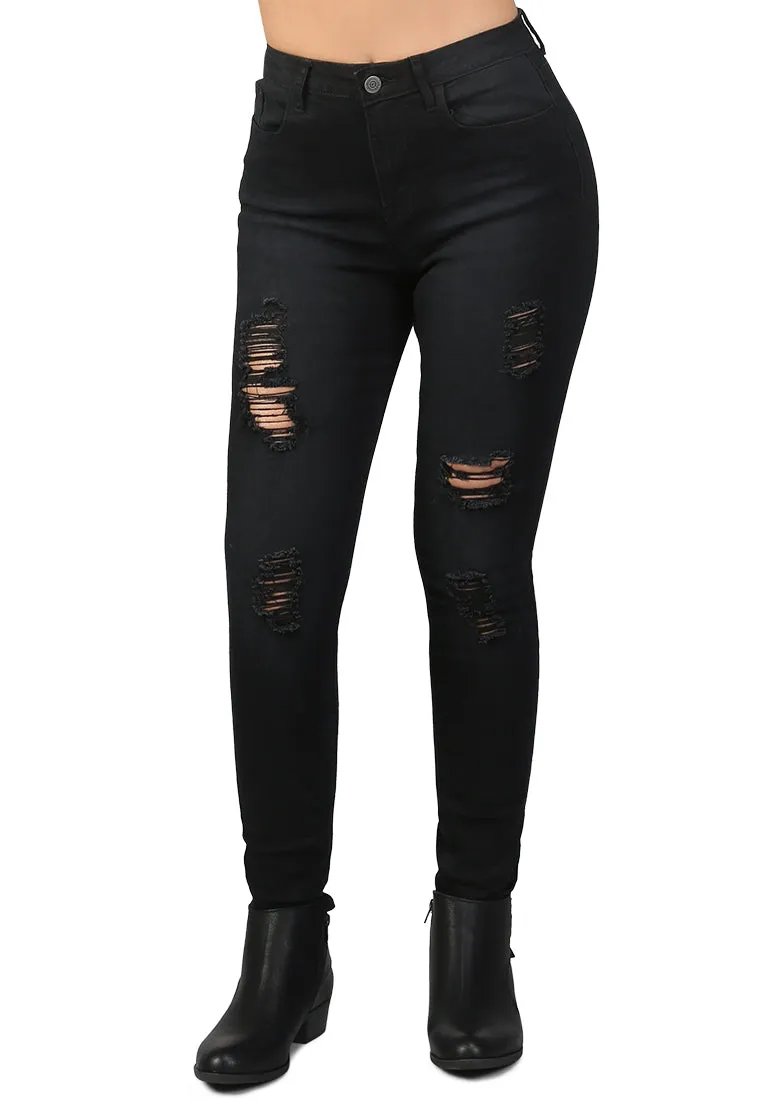 Black Skinny Ripped Jeans