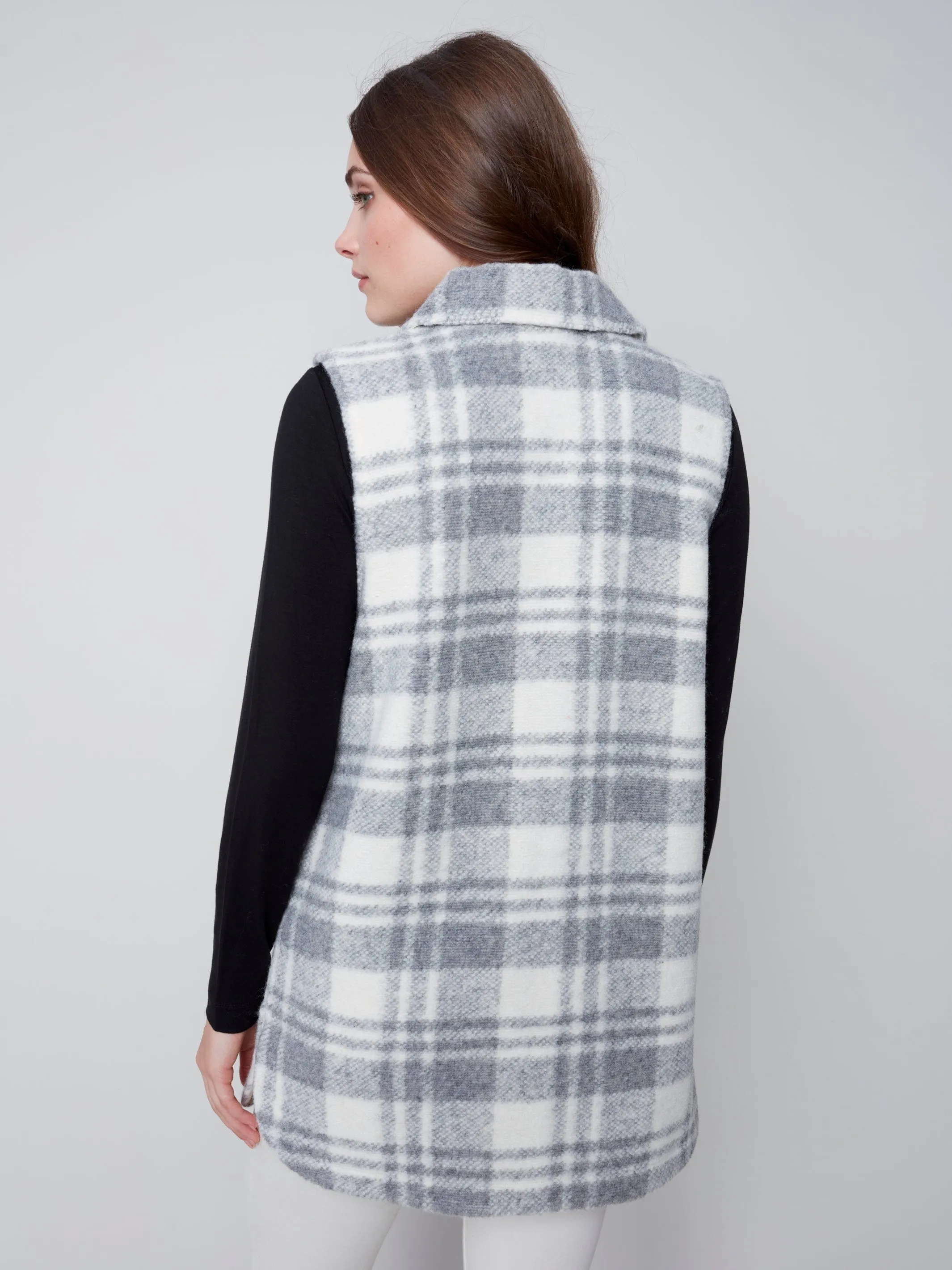 Boiled Wool Long Paid Vest