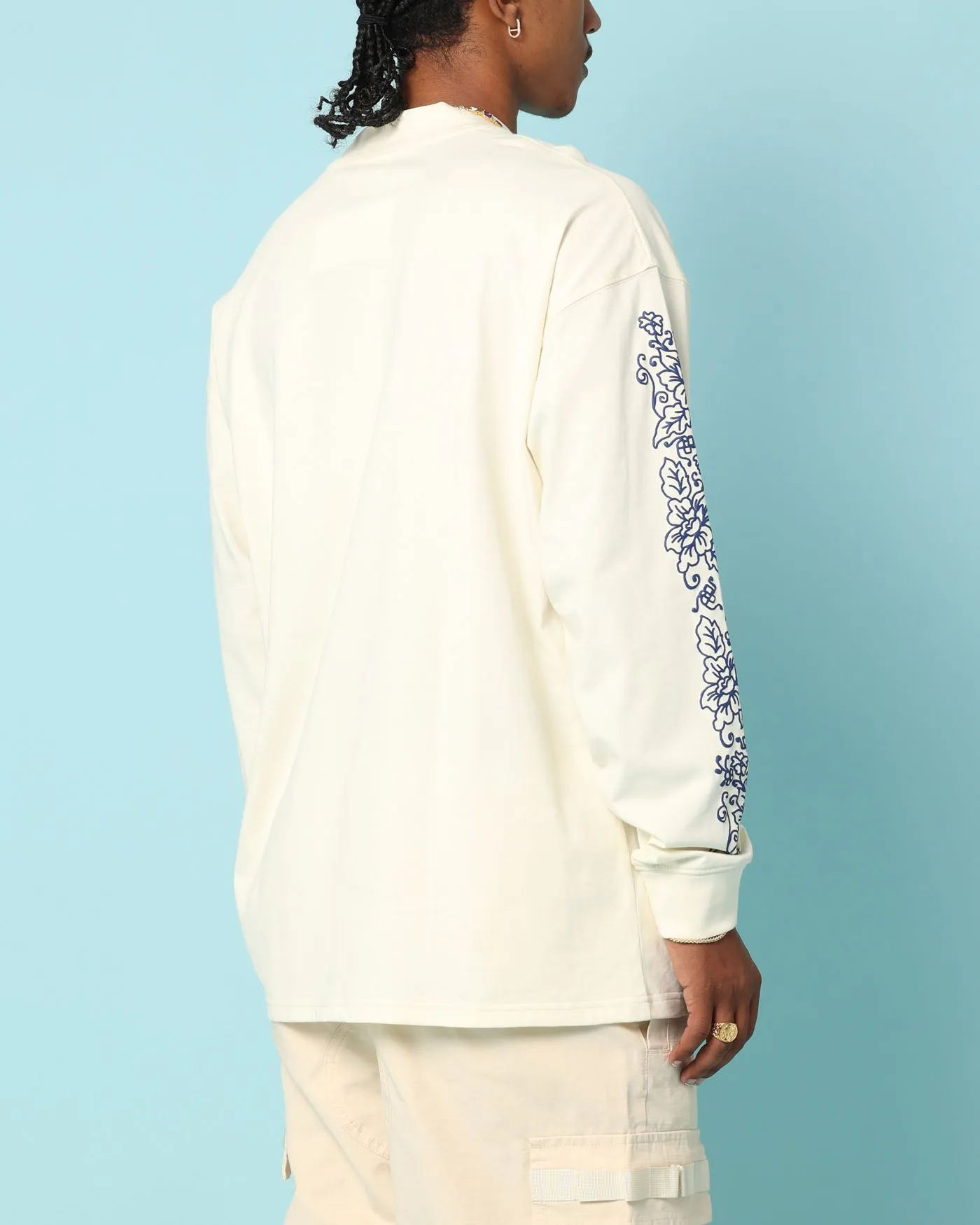 Carré Botanical Oversized Long Sleeve T-Shirt Off White