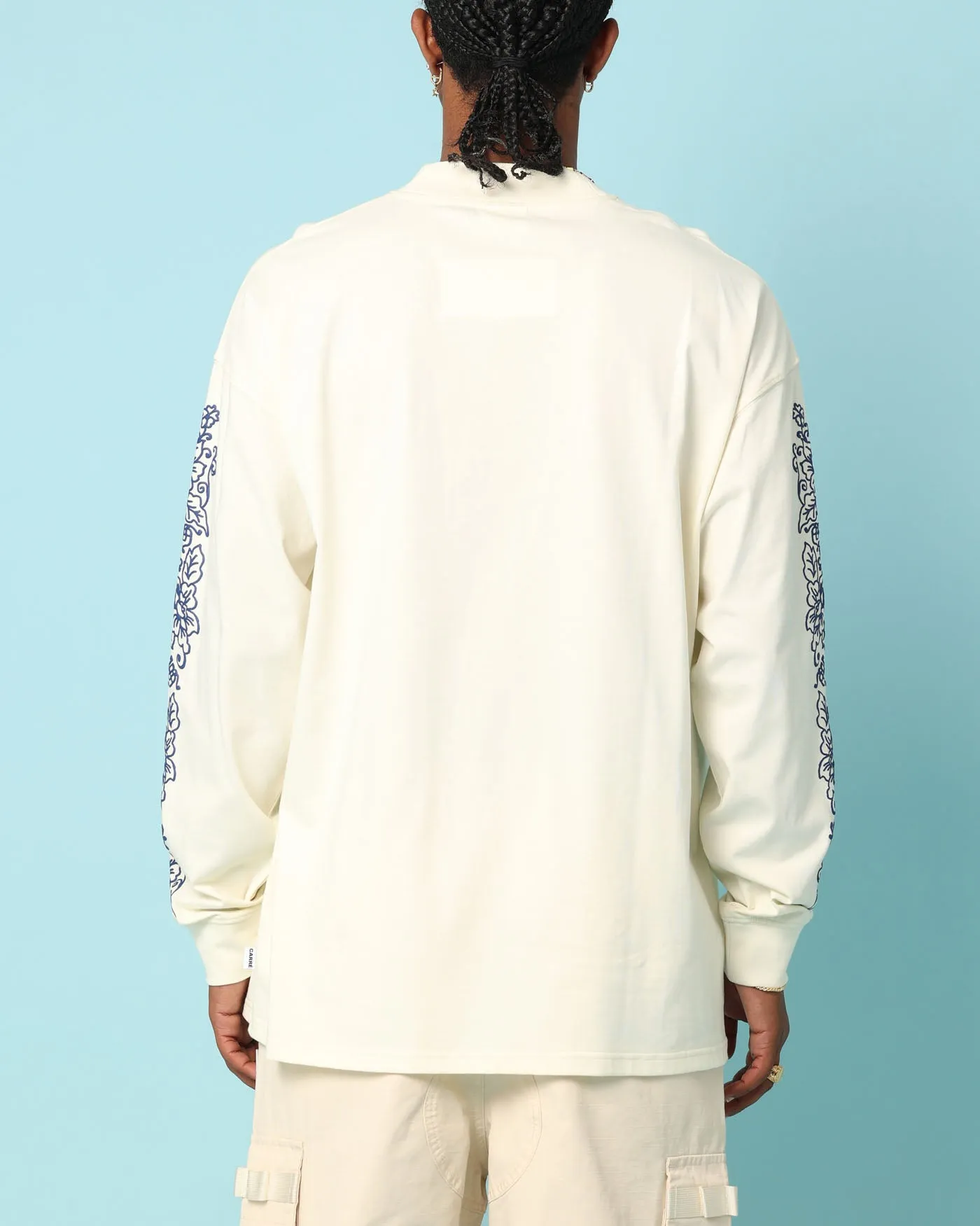 Carré Botanical Oversized Long Sleeve T-Shirt Off White
