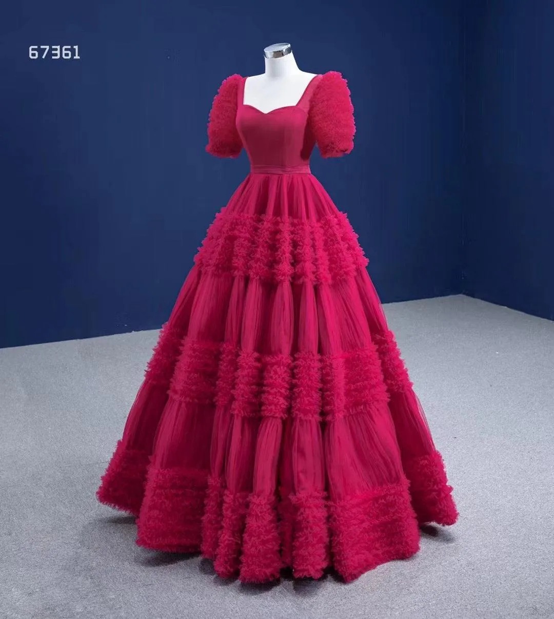 Classic Red A-line Evening Dress