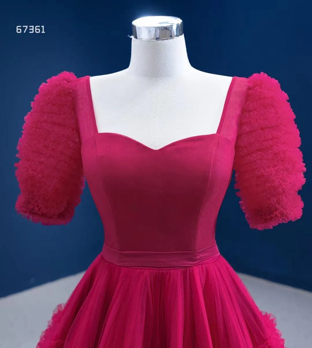 Classic Red A-line Evening Dress