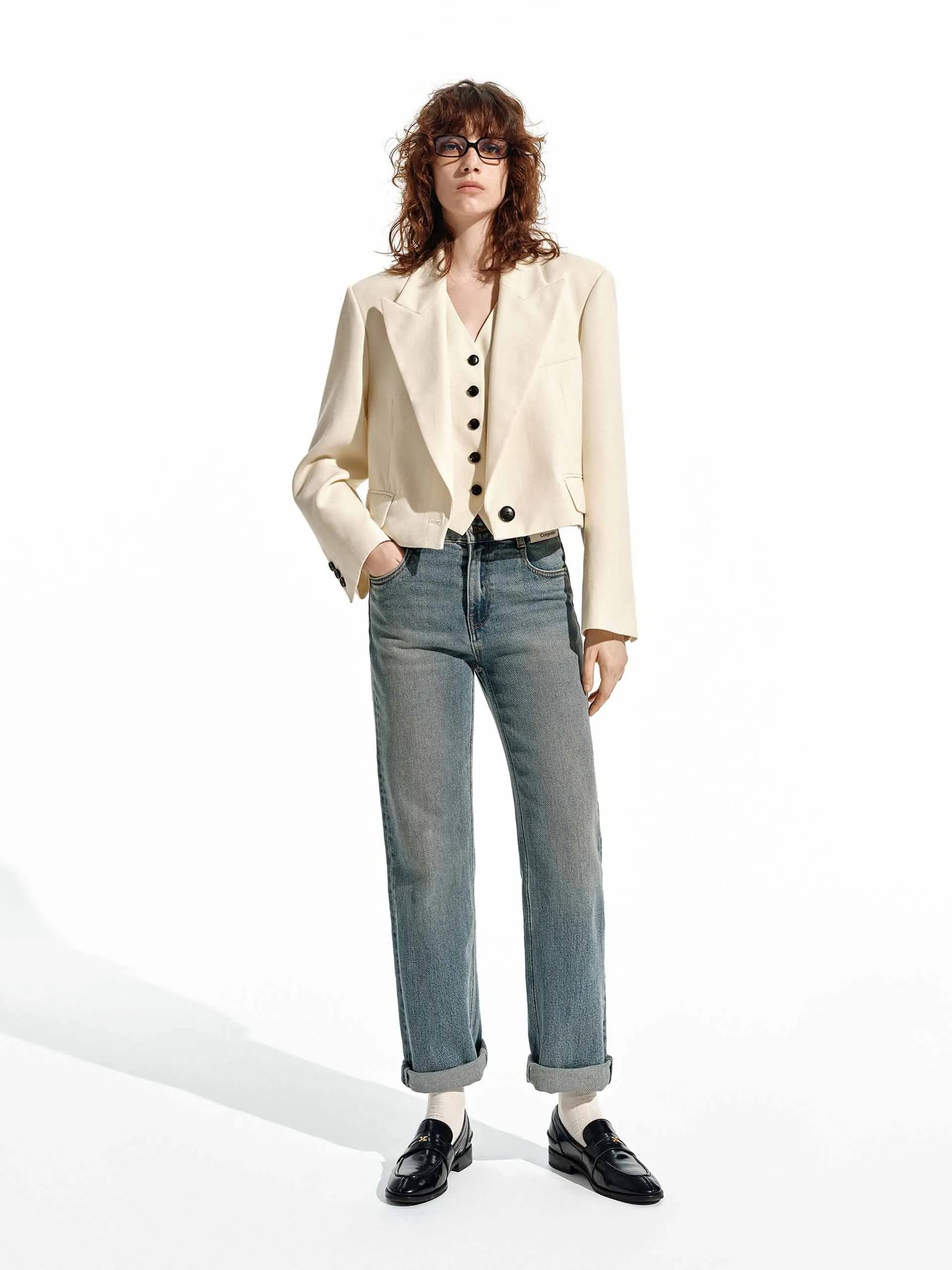 Cropped Tailored Blazer
