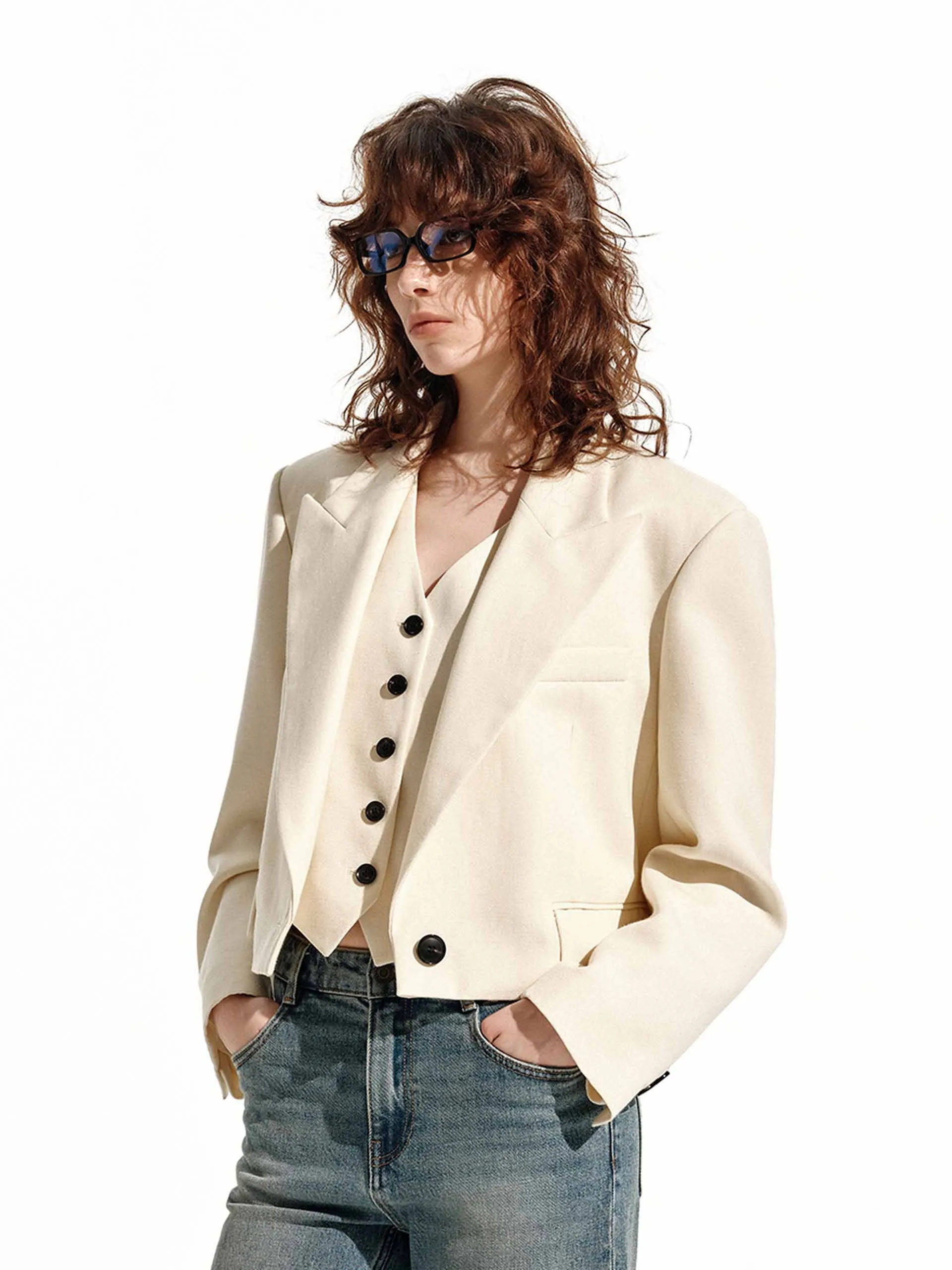 Cropped Tailored Blazer