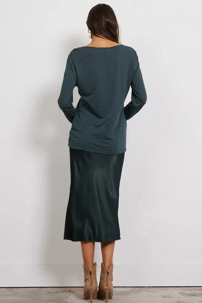Dorit Silky Slip Skirt-Blk