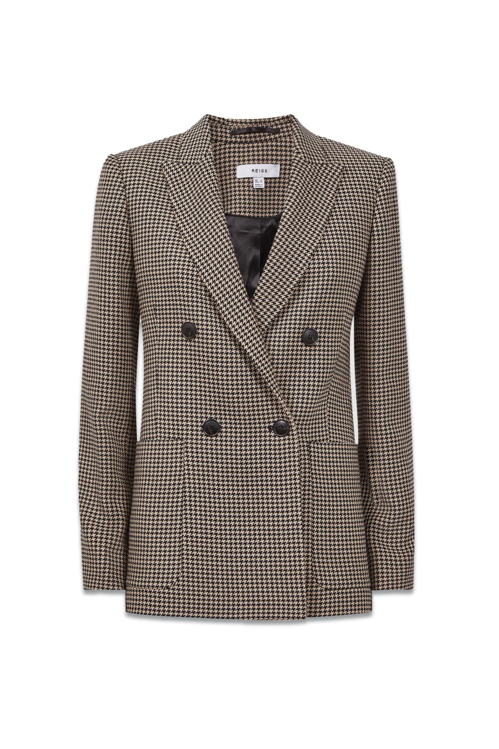 Ella Double Breasted Wool Dogtooth Blazer