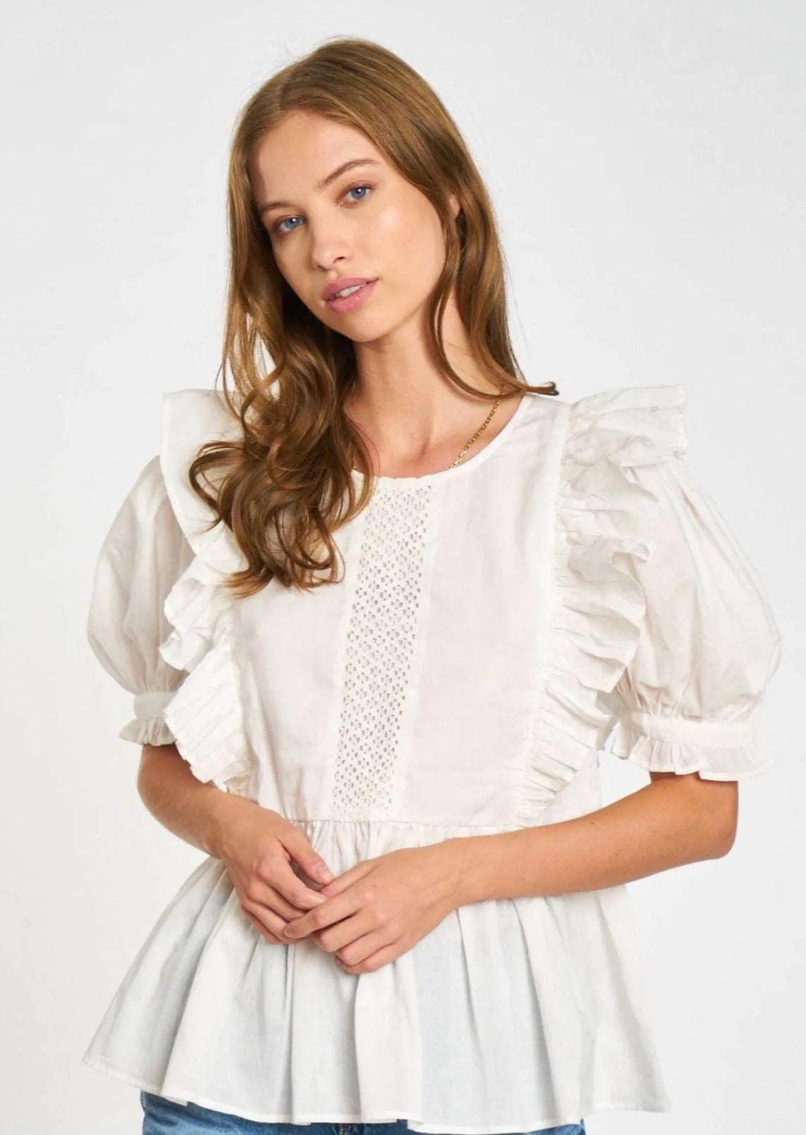 Eyelet Puff Sleeve Top