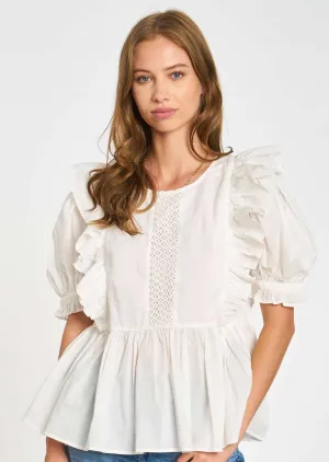 Eyelet Puff Sleeve Top