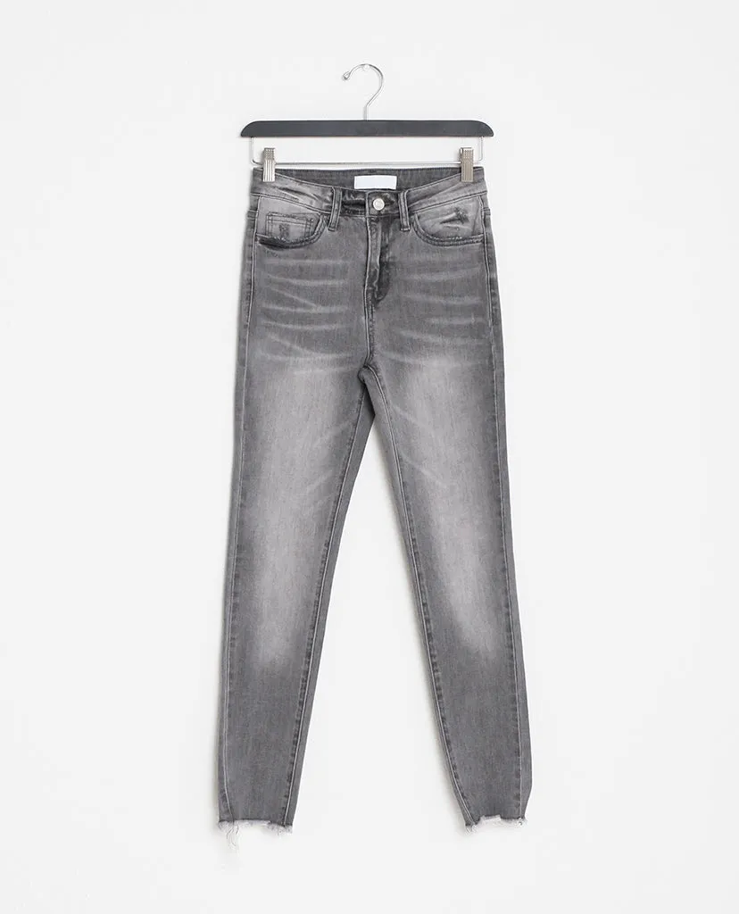 Gemma Gray Denim Skinny Jeans - Grey