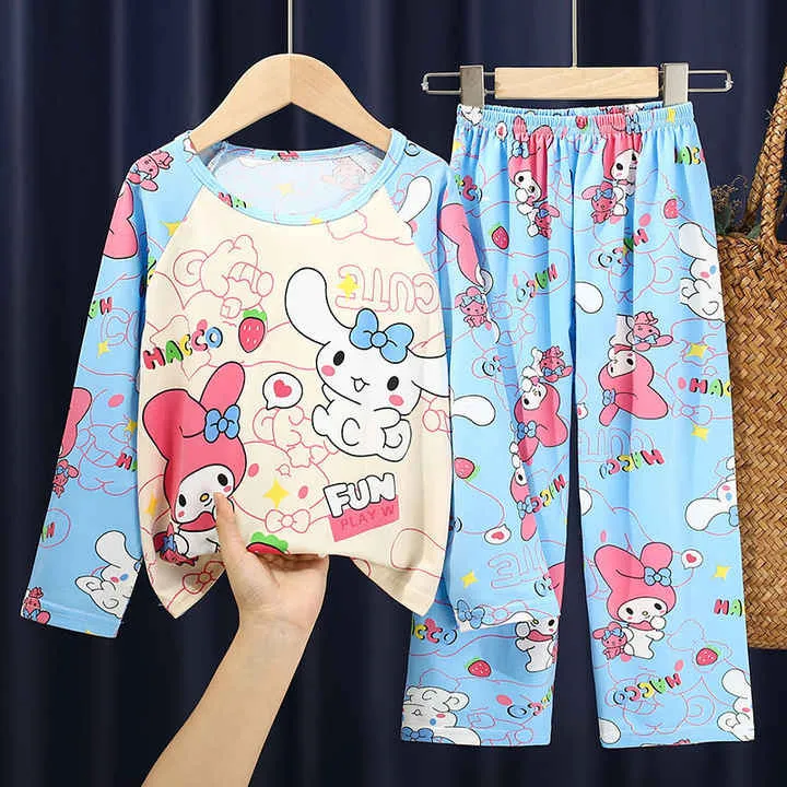 Girls Long Sleeve Pajamas-بيجامات بناتي بأكمام