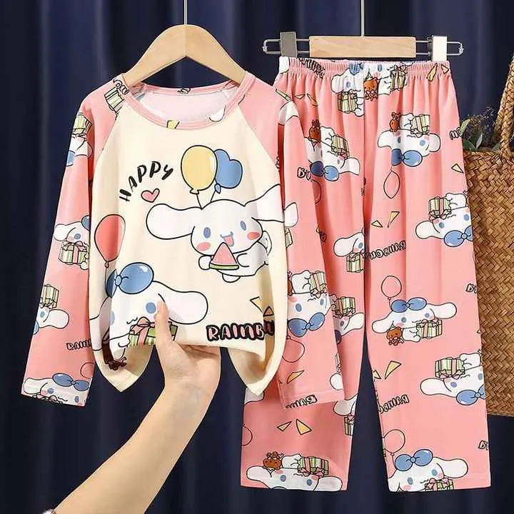 Girls Long Sleeve Pajamas-بيجامات بناتي بأكمام