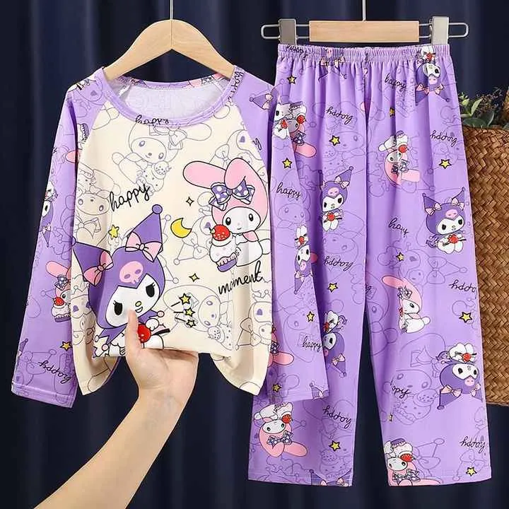 Girls Long Sleeve Pajamas-بيجامات بناتي بأكمام