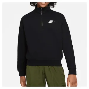 Girls' Sportswear Club Fleece 1/2-Zip Top Black and White