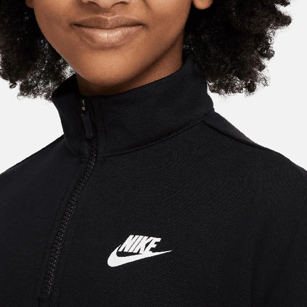 Girls' Sportswear Club Fleece 1/2-Zip Top Black and White