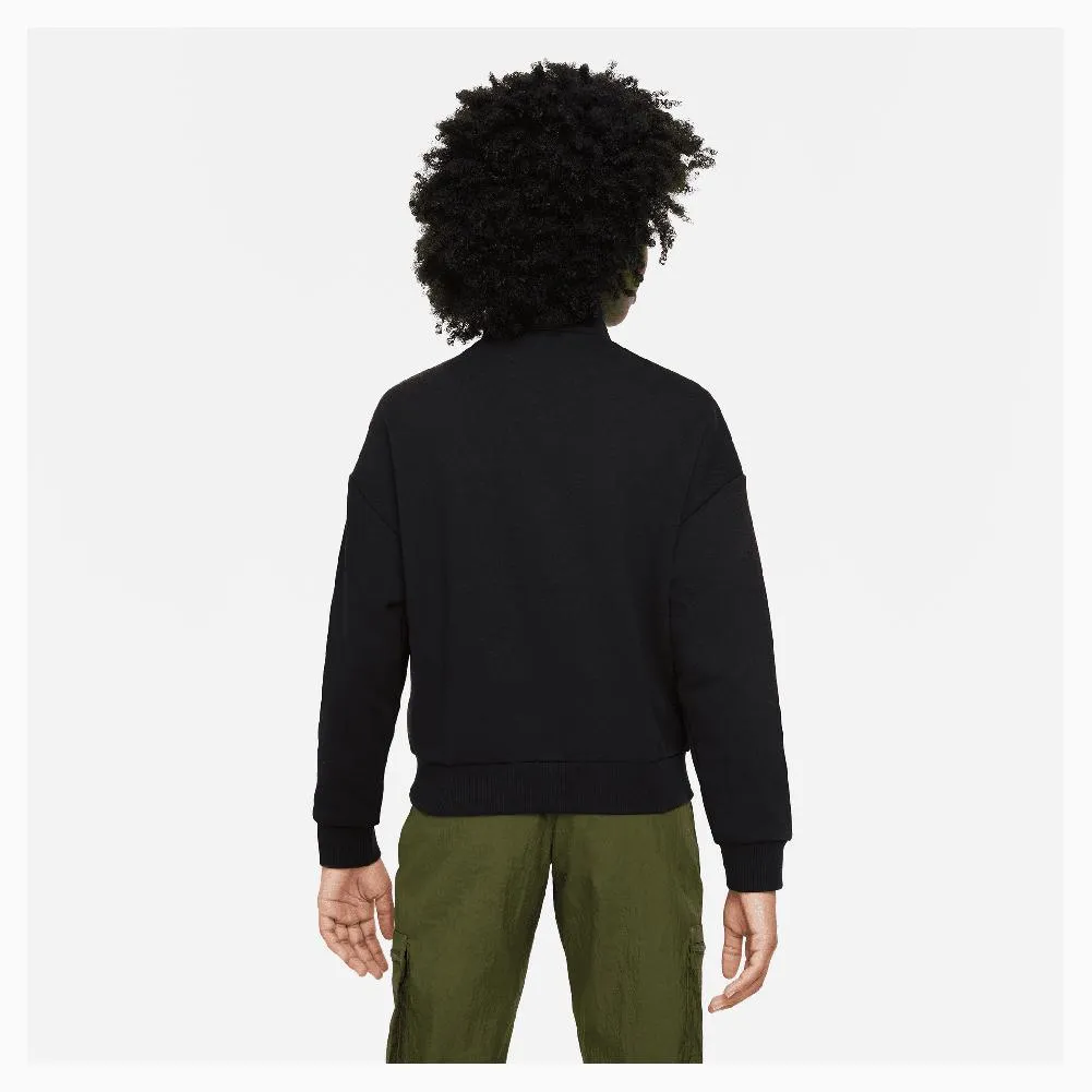 Girls' Sportswear Club Fleece 1/2-Zip Top Black and White