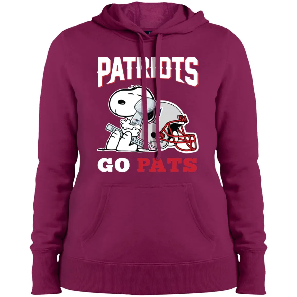 Go Pats - New England Patriots Super Bowl 2019 Snoopy Football Nfl Women Hooded Sweatshirt