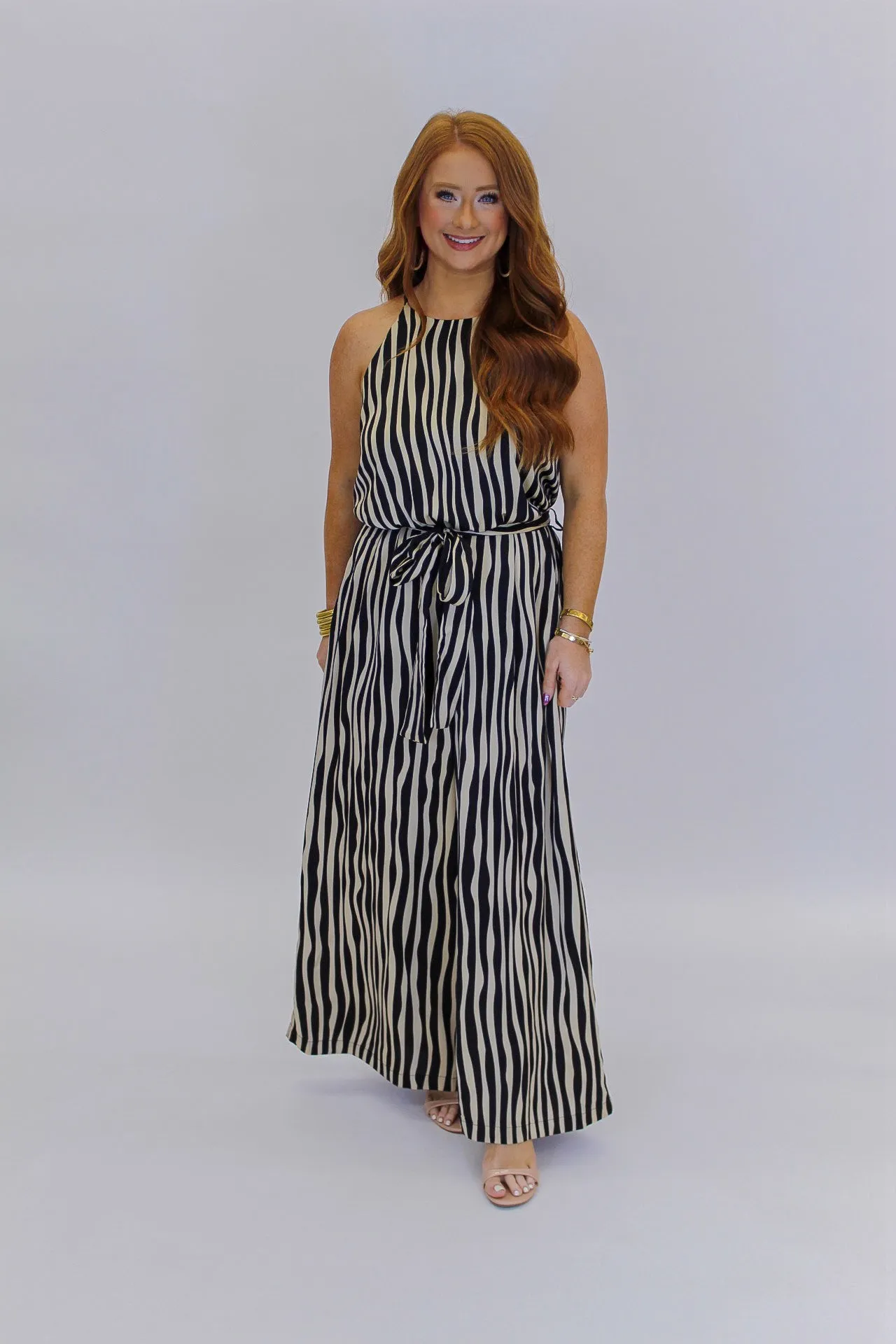Haley Halter Neck Jumpsuit- Black