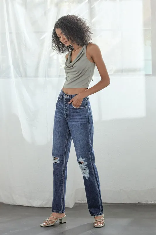 High Rise Boyfriend Medium Wash