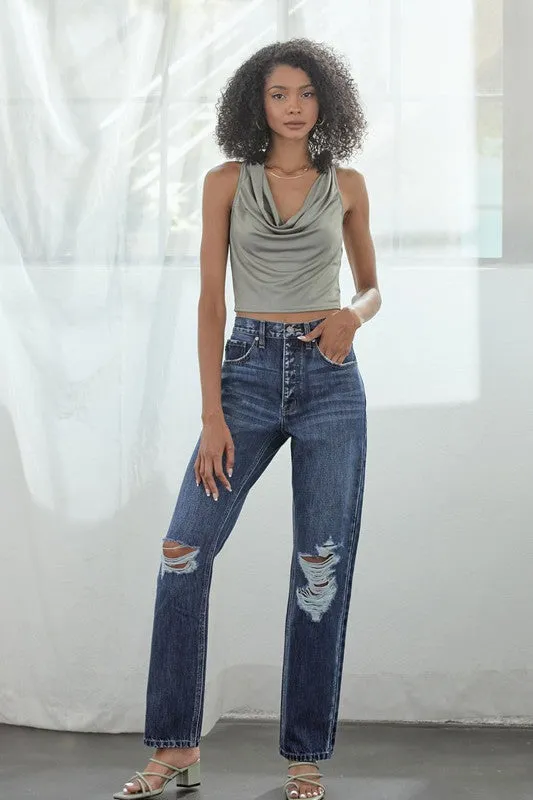 High Rise Boyfriend Medium Wash