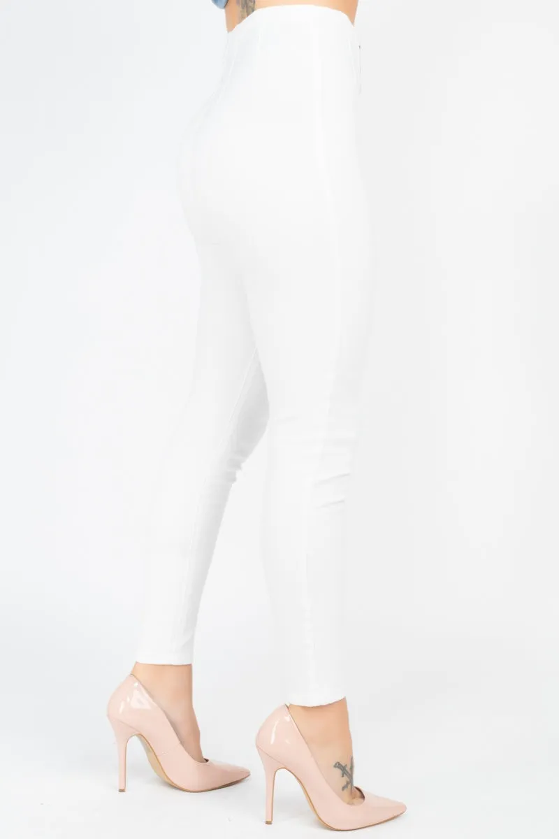 High Waist Denim Jeans, White
