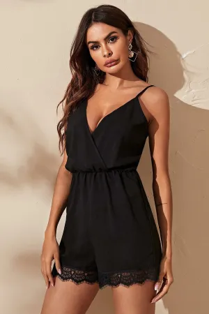 Lace hem romper dress