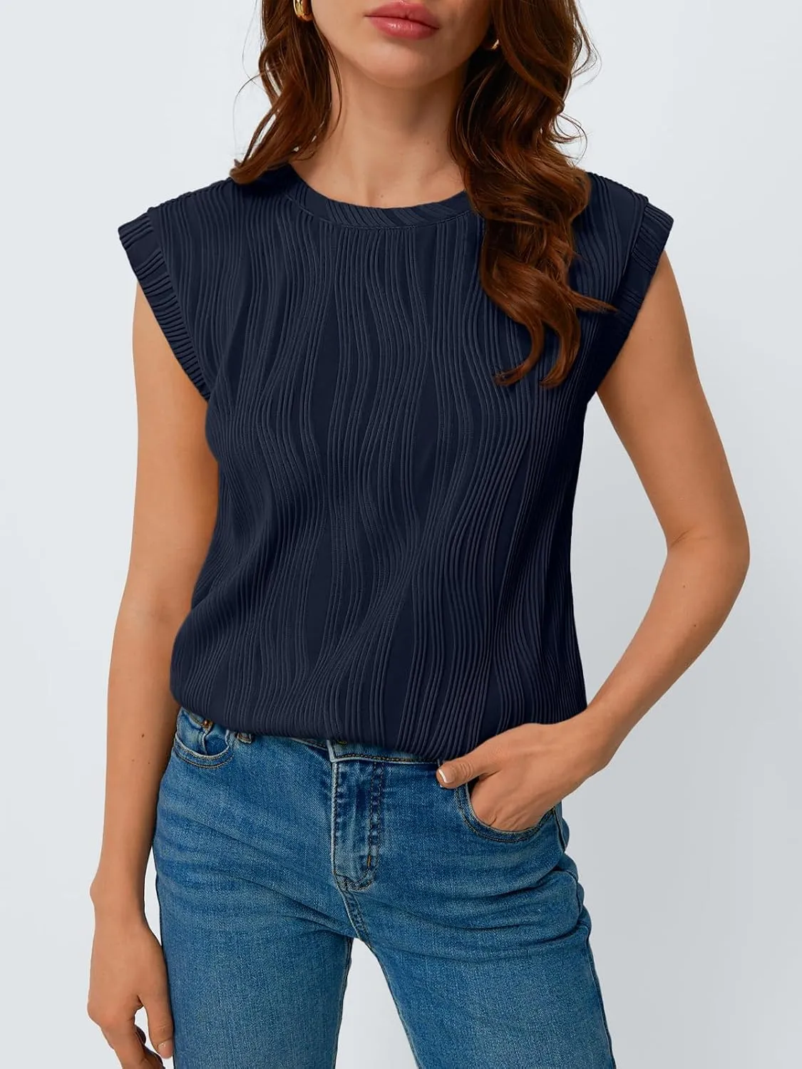 LILLUSORY Dressy Casual Blouses for Women 2025 Summer Trendy Tops Cap Short Sleeve T-Shirts Cute Shirt Work Clothes Spring