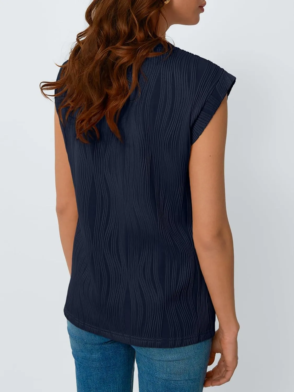 LILLUSORY Dressy Casual Blouses for Women 2025 Summer Trendy Tops Cap Short Sleeve T-Shirts Cute Shirt Work Clothes Spring