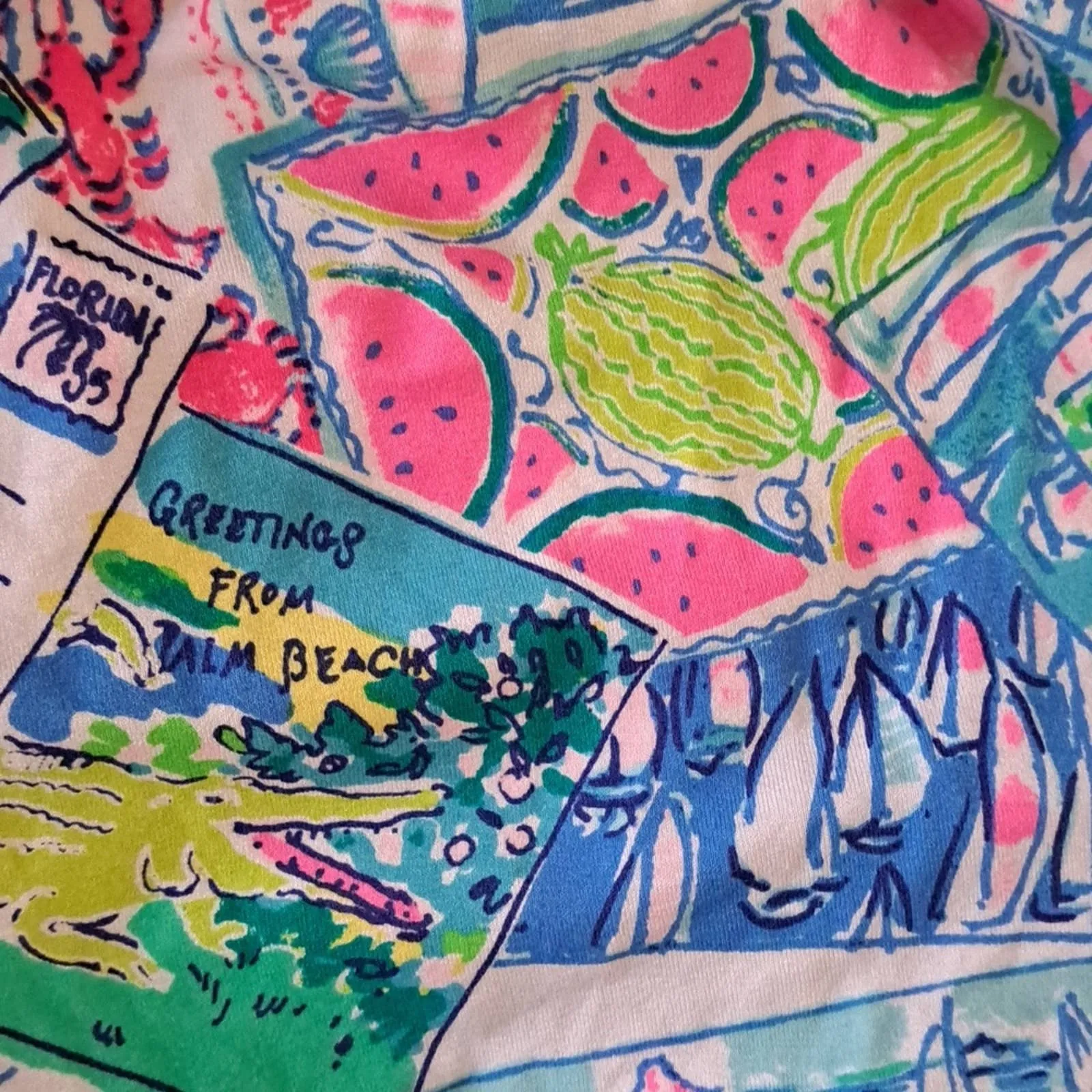 LILLY PULITZER DAYLEY ROMPER IN MULTI POP UP WISH YOU WERE HERE
