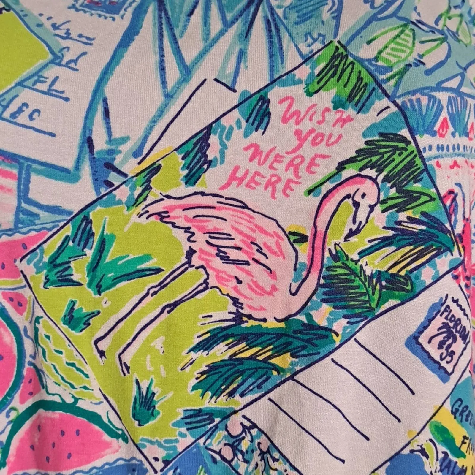 LILLY PULITZER DAYLEY ROMPER IN MULTI POP UP WISH YOU WERE HERE