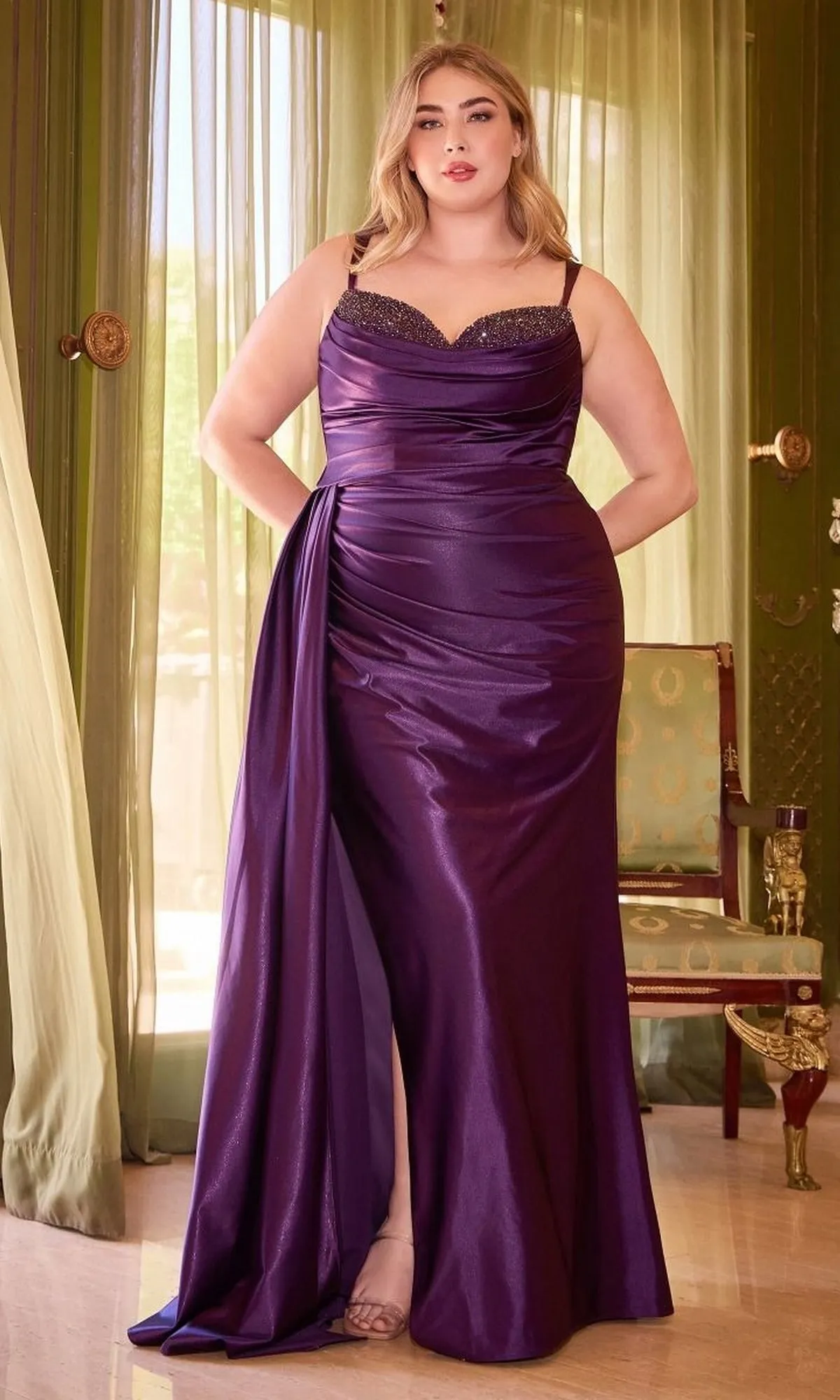 Long Plus-Size Formal Dress Cd349C by Ladivine