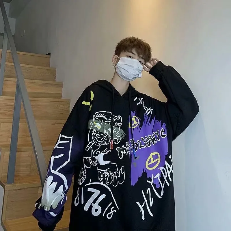 Loose Long-sleeved Hooded Sweater Men