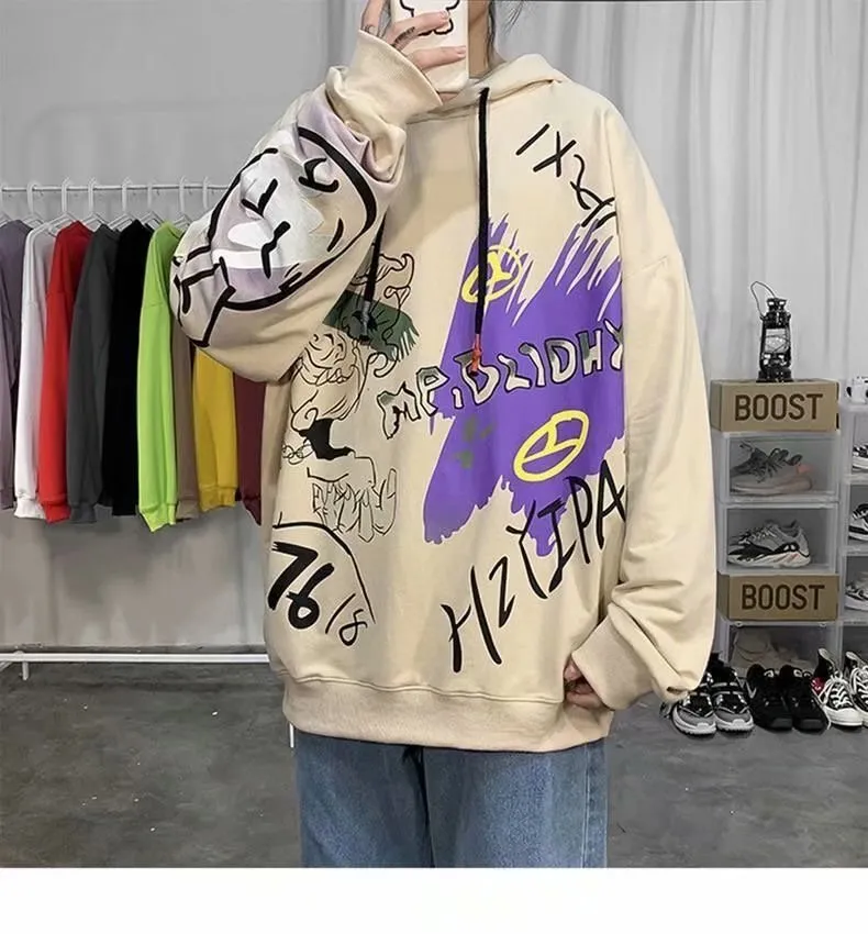 Loose Long-sleeved Hooded Sweater Men