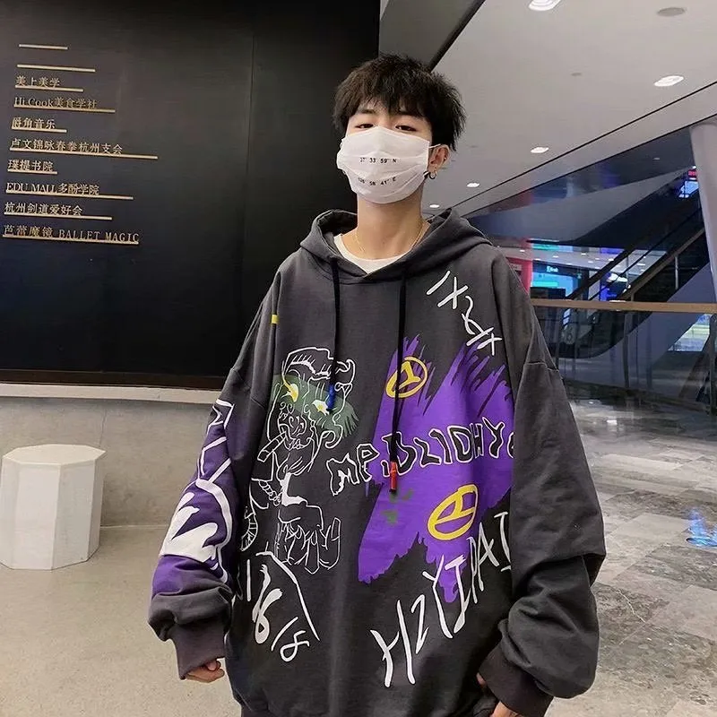 Loose Long-sleeved Hooded Sweater Men