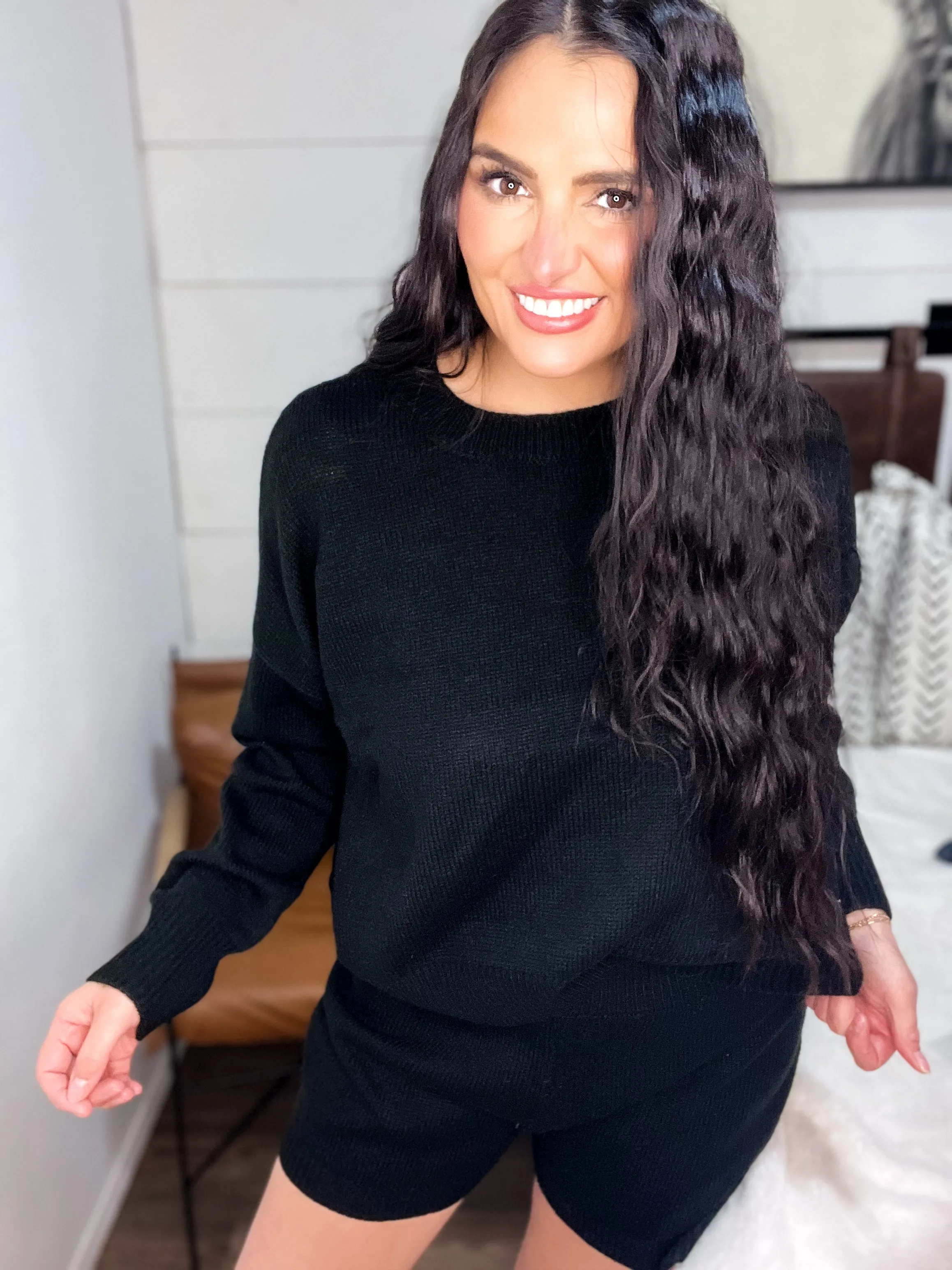 Love For Lounge Sweater Set- BLK