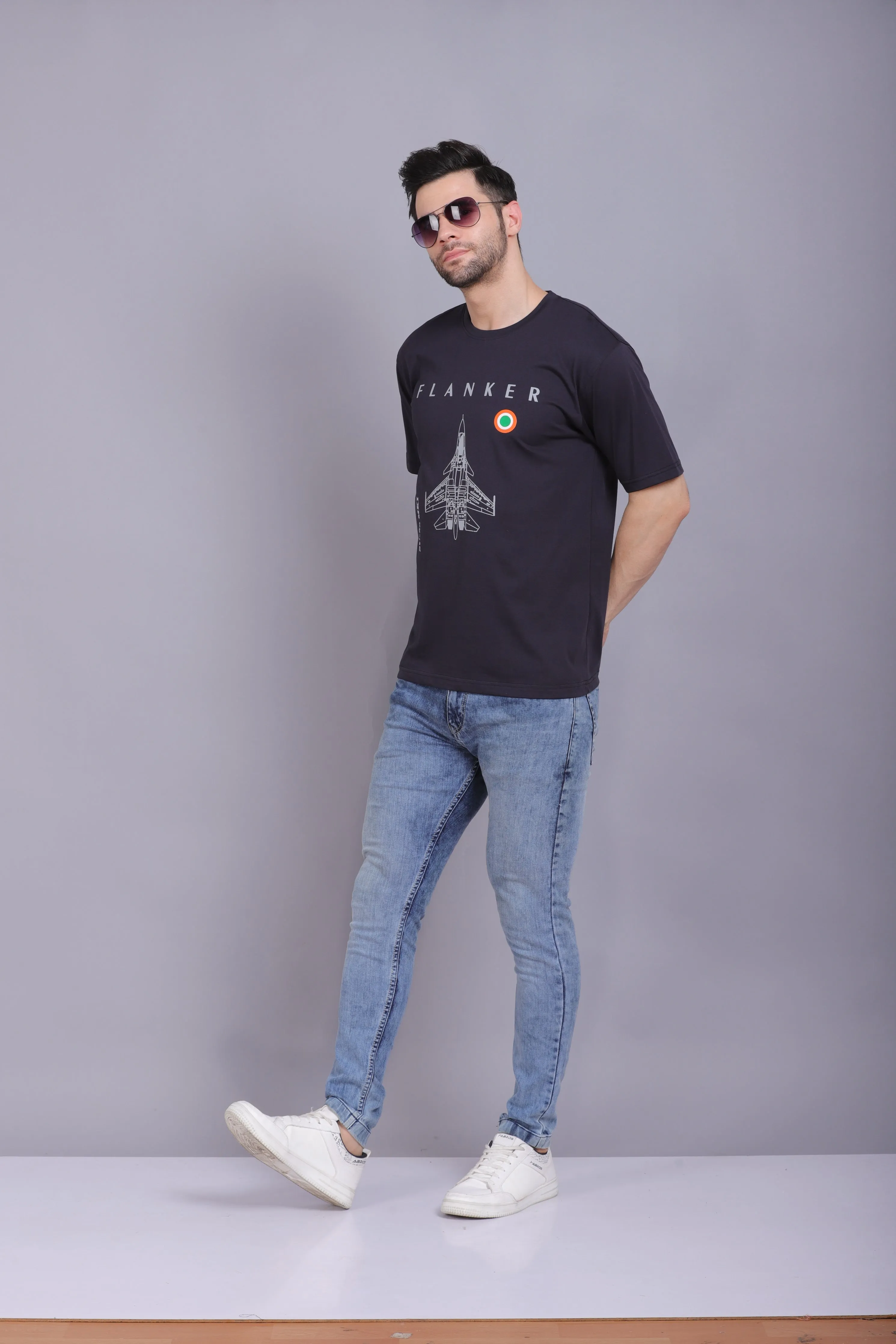 Men's Round Neck T shirt Su30 Navy