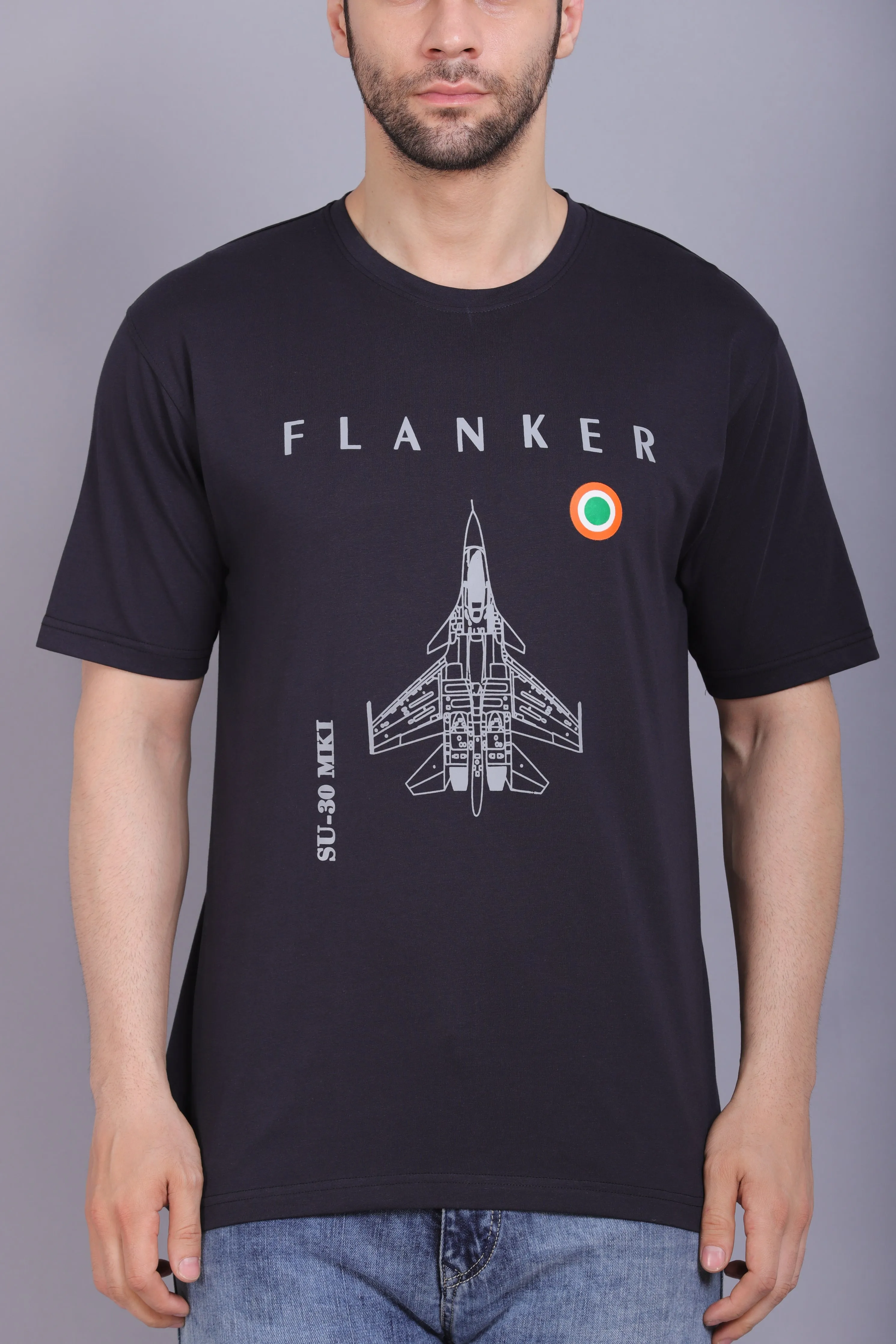 Men's Round Neck T shirt Su30 Navy