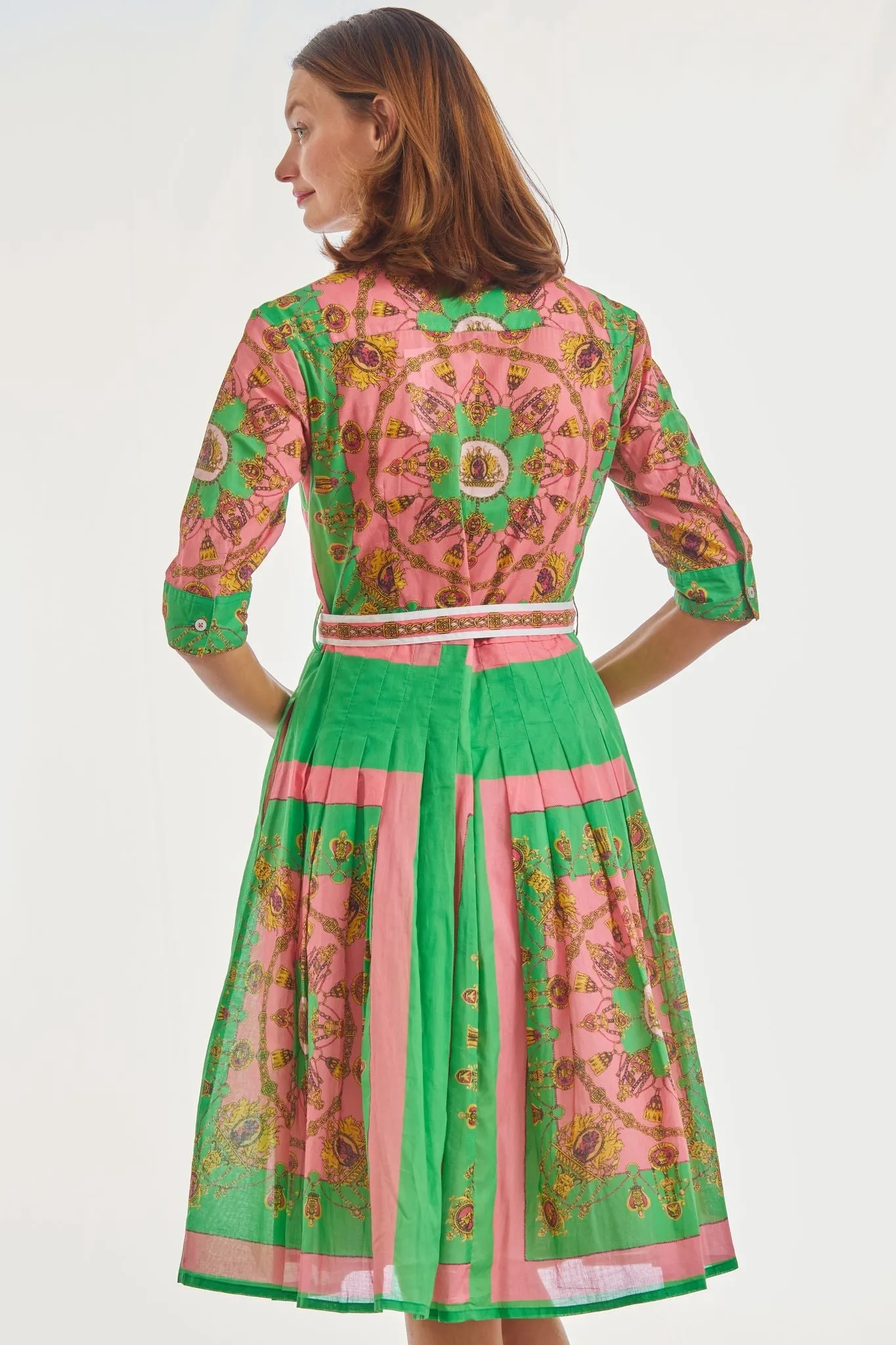 Mrs Maisel Dress - Pink Green Gold Engineered