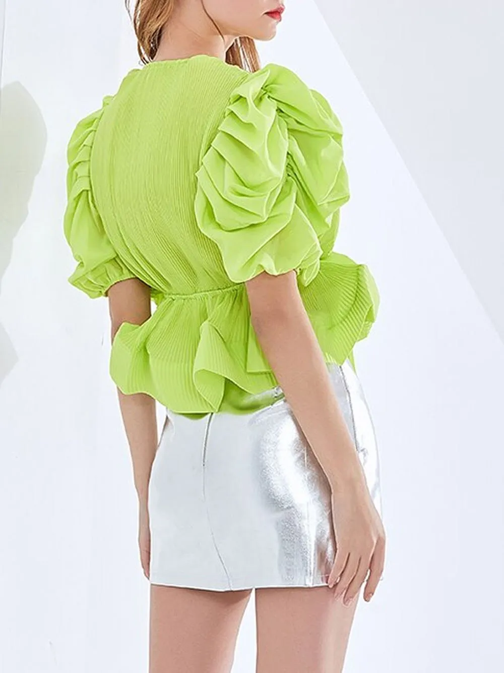 NIKITA Puff Sleeve Bowknot Blouse