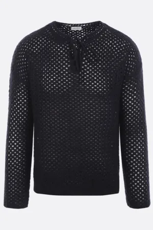 Perforated Mohair Wool Pullover