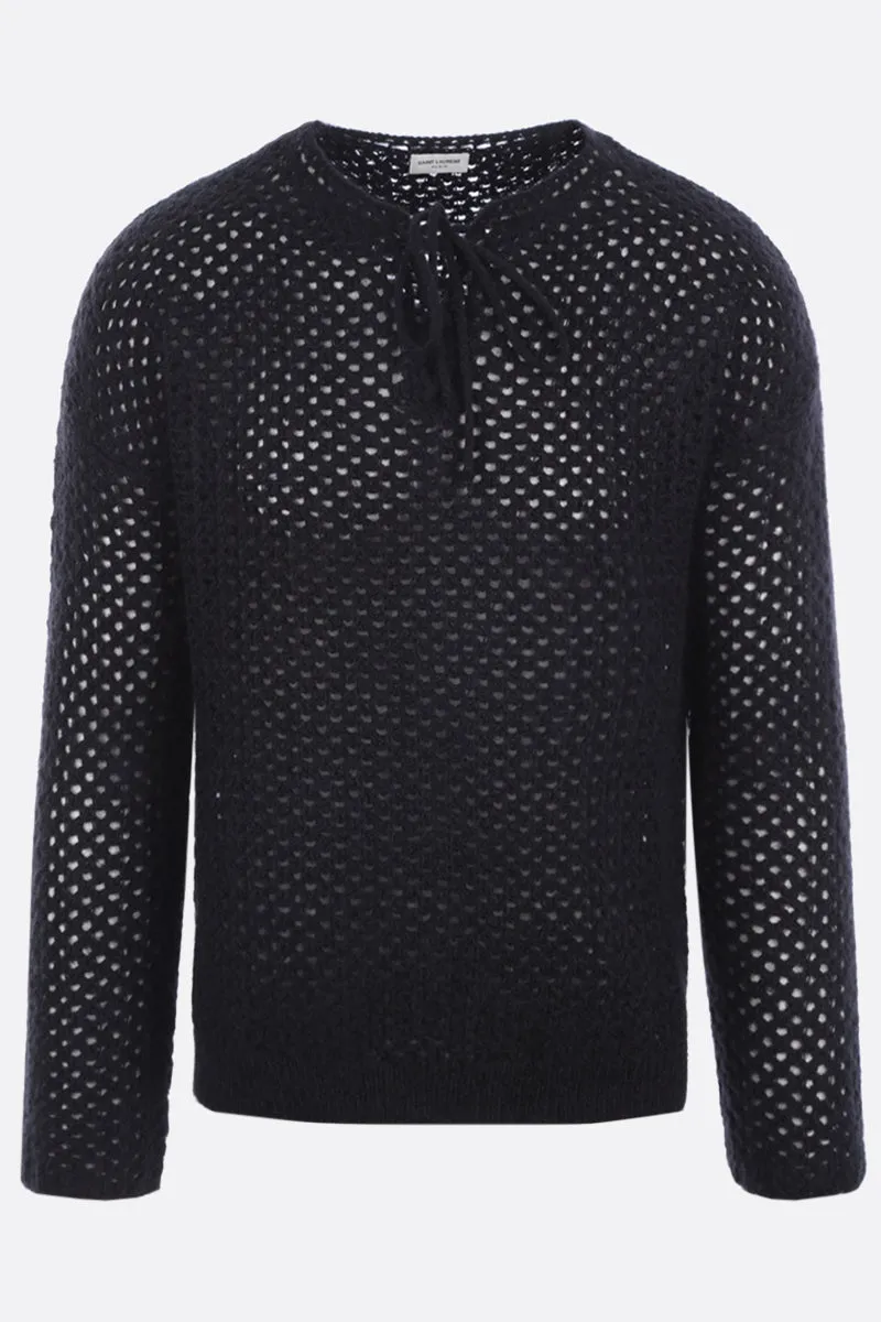 Perforated Mohair Wool Pullover