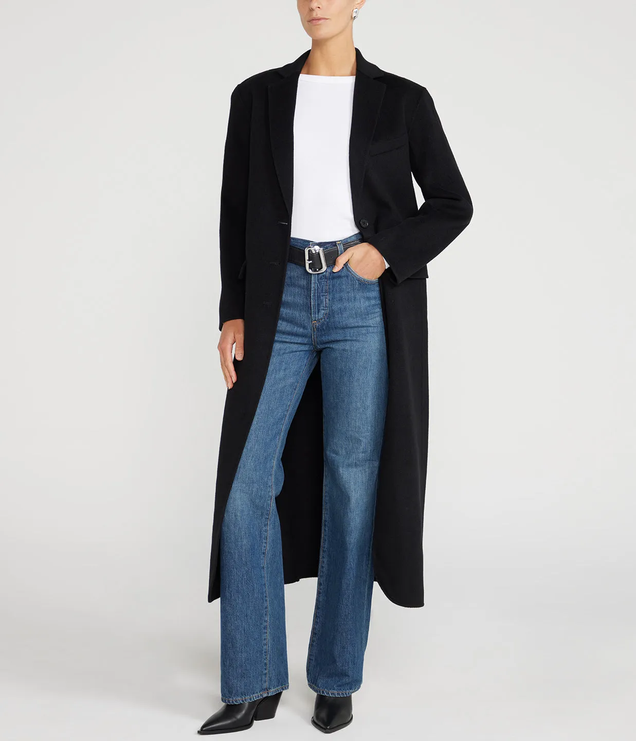 Quinn Cashmere Blend Coat in Black