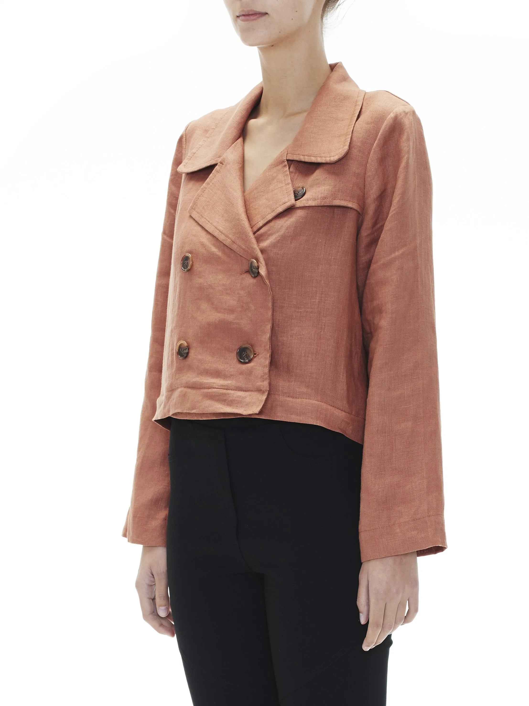 SABATINI LINEN ZIP-OFF TRENCH COAT