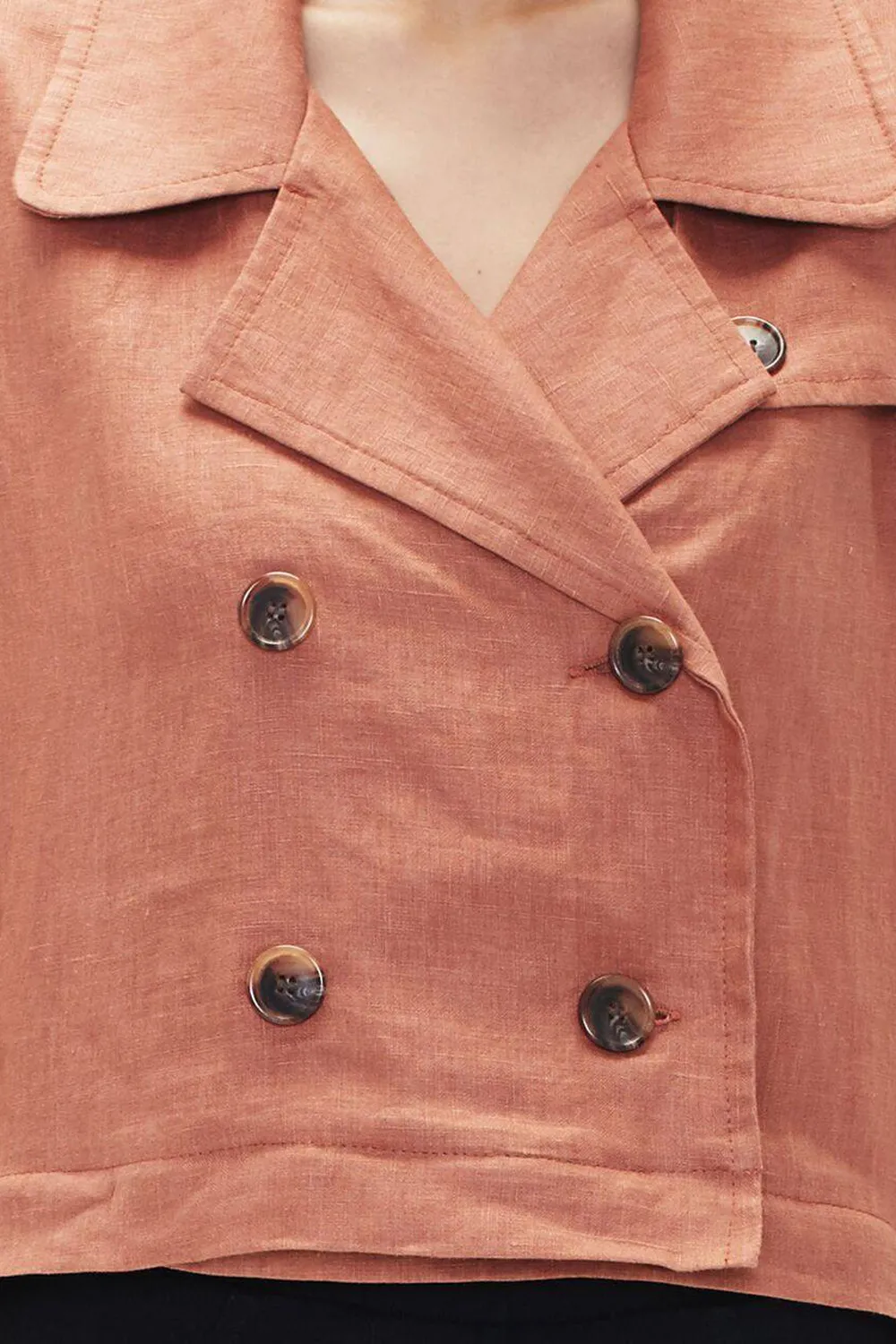 SABATINI LINEN ZIP-OFF TRENCH COAT